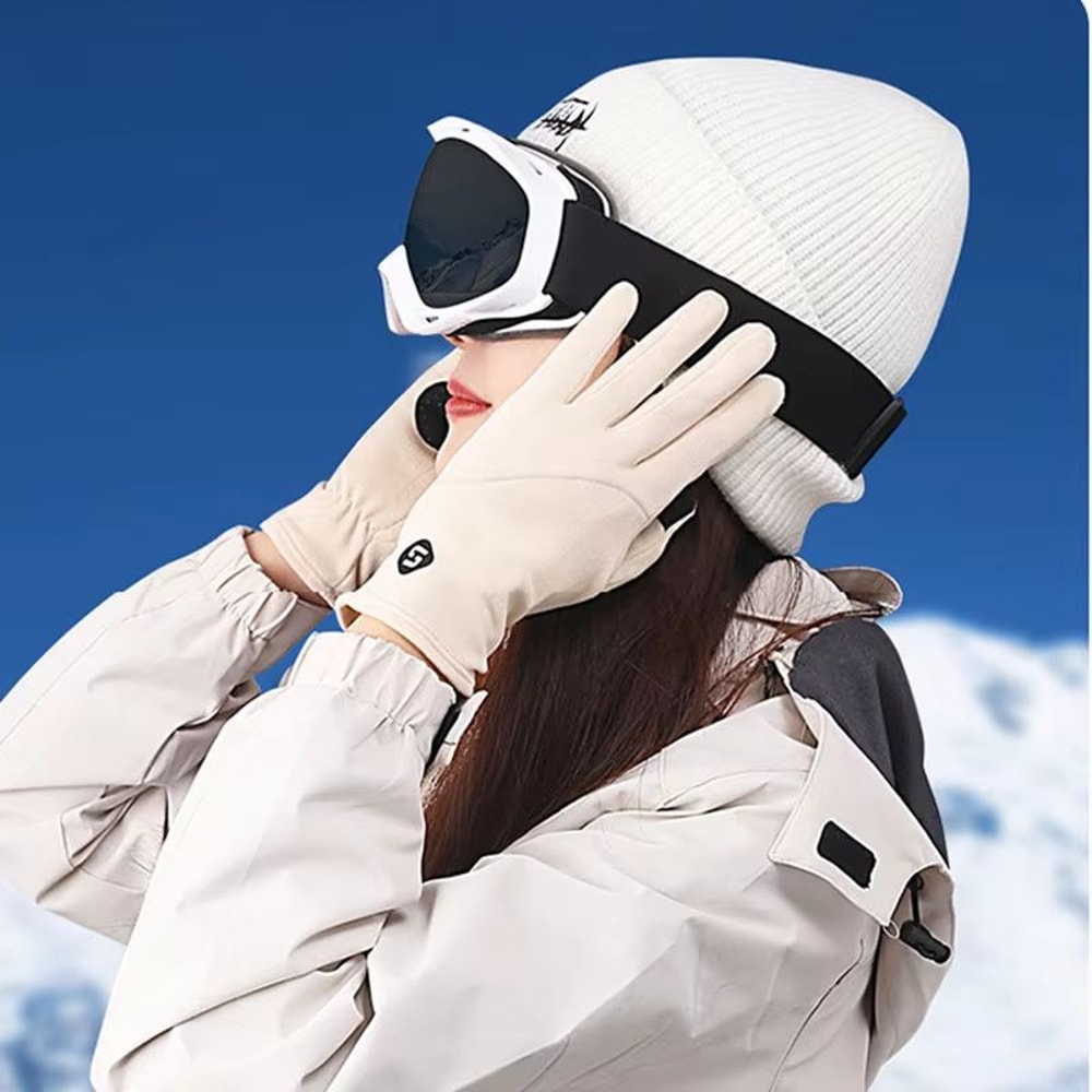 Womens Winter Ski Gloves TouchScreen Compatible With German Velvet Inner Lining Windproof AntiSlip 0