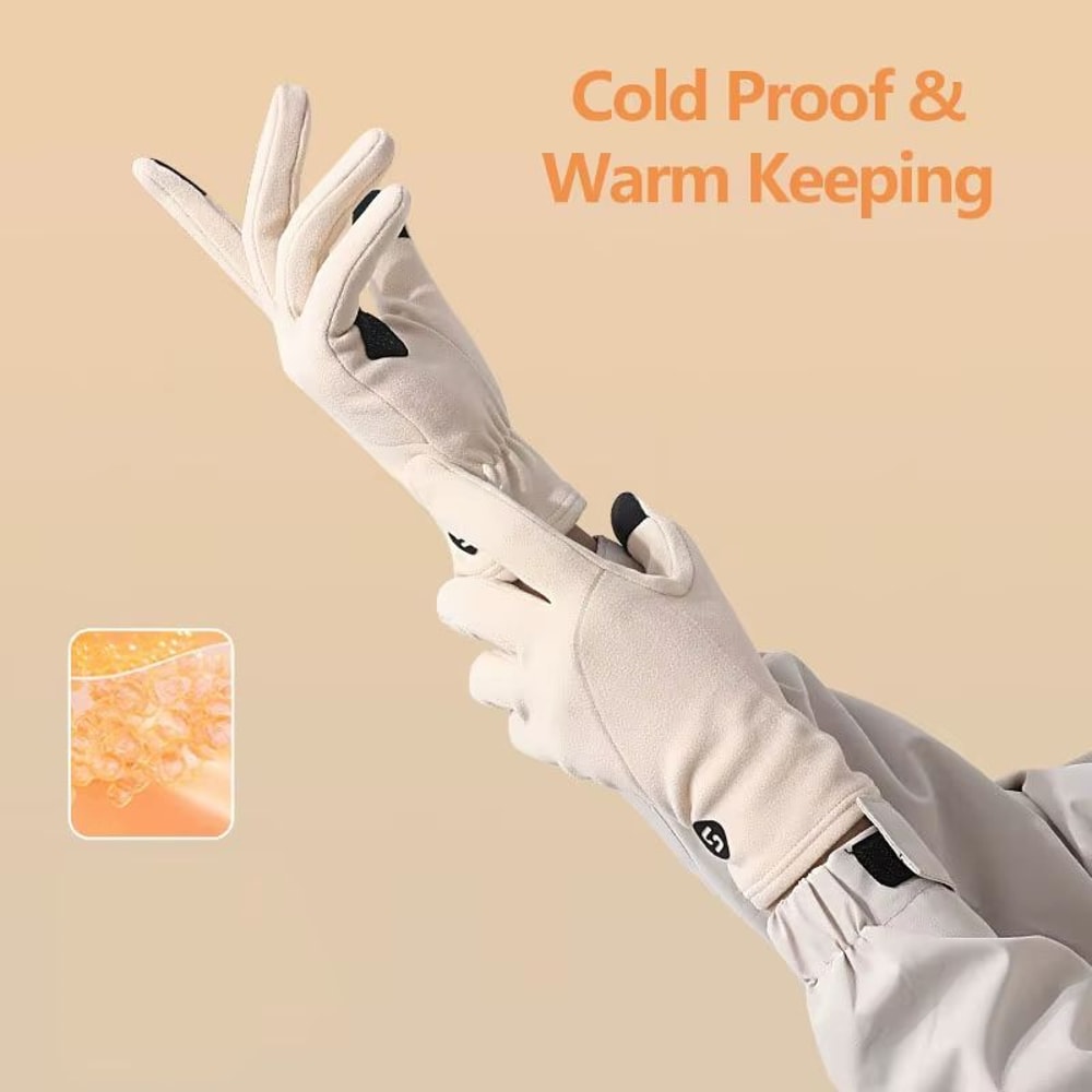 Womens Winter Ski Gloves TouchScreen Compatible With German Velvet Inner Lining Windproof AntiSlip 1