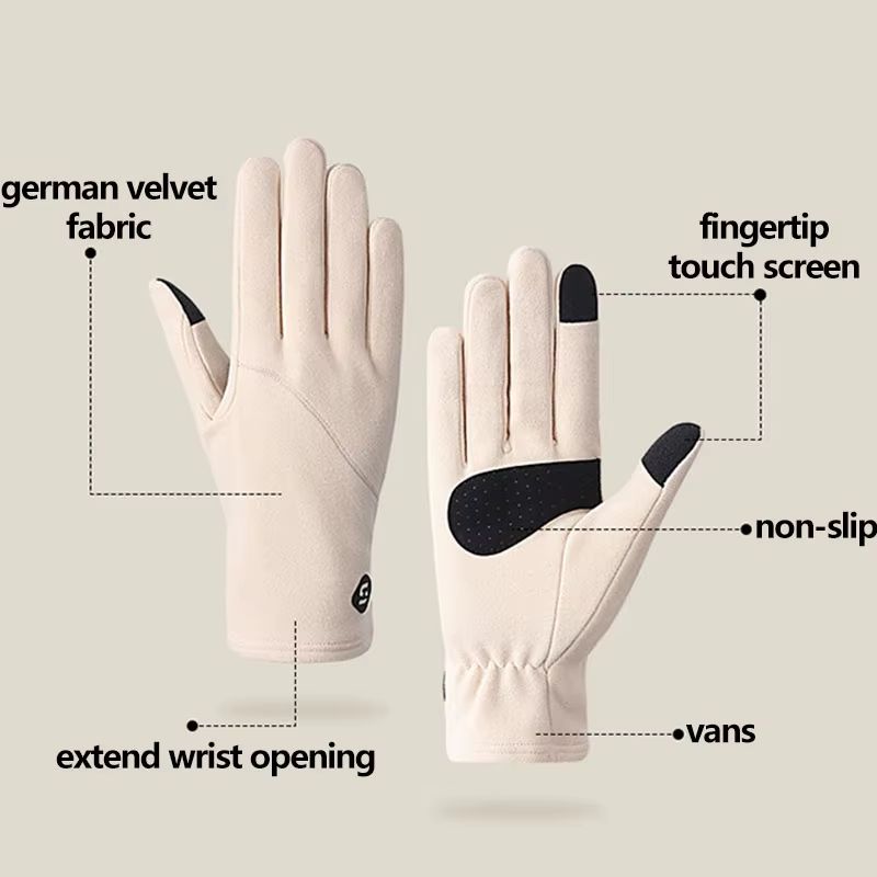 Womens Winter Ski Gloves TouchScreen Compatible With German Velvet Inner Lining Windproof AntiSlip 3