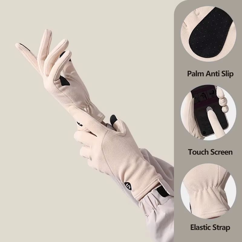 Womens Winter Ski Gloves TouchScreen Compatible With German Velvet Inner Lining Windproof AntiSlip 8