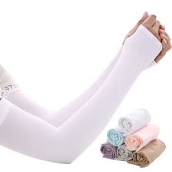 uv sun protection outdoor cycling arm sleeves - cool elastic anti-slip sports arm covers for men and women