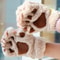 Cute Cat Claw Winter Half Finger Gloves Thick Fluffy Bear Paw Plush Fingerless Mittens For Women A 1
