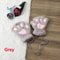 Cute Cat Claw Winter Half Finger Gloves Thick Fluffy Bear Paw Plush Fingerless Mittens For Women A 11