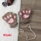 Cute Cat Claw Winter Half Finger Gloves Thick Fluffy Bear Paw Plush Fingerless Mittens For Women A 12