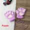 Cute Cat Claw Winter Half Finger Gloves Thick Fluffy Bear Paw Plush Fingerless Mittens For Women A 16