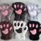 Cute Cat Claw Winter Half Finger Gloves Thick Fluffy Bear Paw Plush Fingerless Mittens For Women A 5