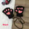 Cute Cat Claw Winter Half Finger Gloves Thick Fluffy Bear Paw Plush Fingerless Mittens For Women A 6