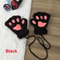 Cute Cat Claw Winter Half Finger Gloves Thick Fluffy Bear Paw Plush Fingerless Mittens For Women A 6
