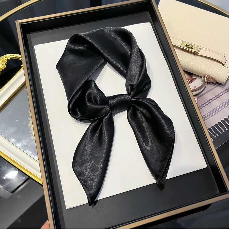 Womens Solid Silk Square Scarf 2362x2362in Sunscreen Shawl Hijab Pashmina Foulard Bandana 5