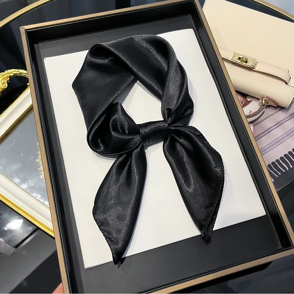 Womens Solid Silk Square Scarf 2362x2362in Sunscreen Shawl Hijab Pashmina Foulard Bandana 8