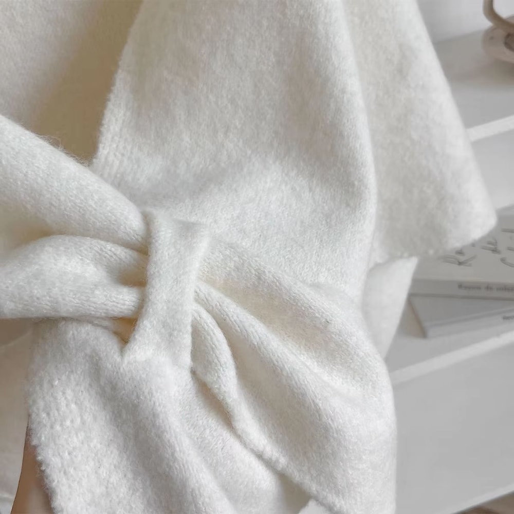 KoreanStyle Wool Blend Triangular Shawl For Women Autumn Winter Thick Warm Neck Wrap 5