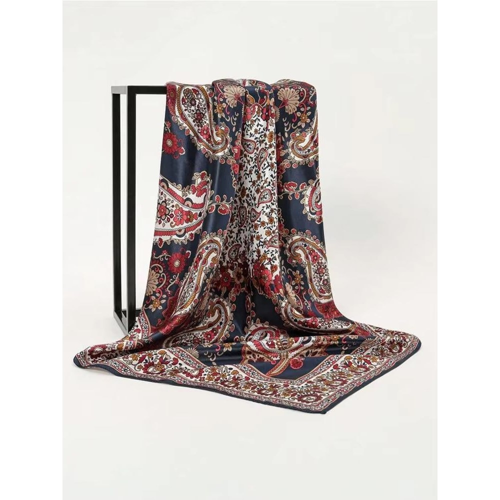 Fashion Print Silk Satin Headband Scarf For Women 3543x3543in Hijab Bandana Neck Wrap Sun Protect 11