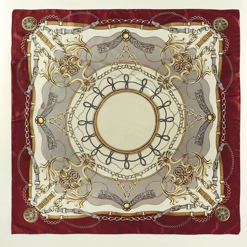 Fashion Print Silk Satin Headband Scarf For Women 3543x3543in Hijab Bandana Neck Wrap Sun Protect 12