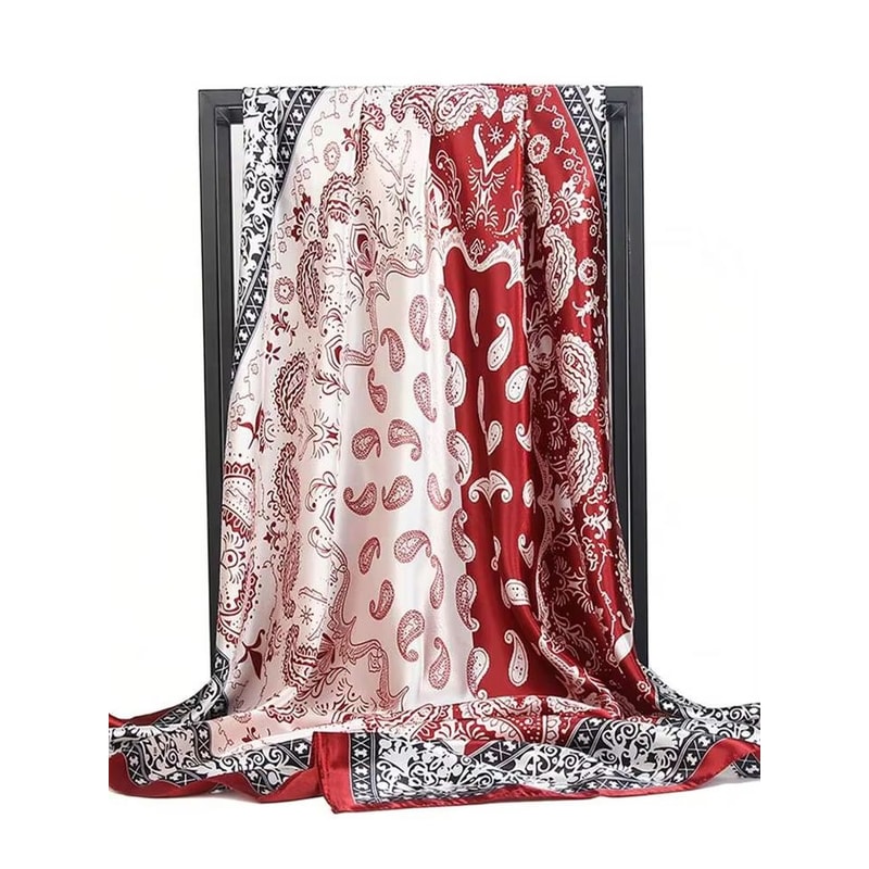 Fashion Print Silk Satin Headband Scarf For Women 3543x3543in Hijab Bandana Neck Wrap Sun Protect 3