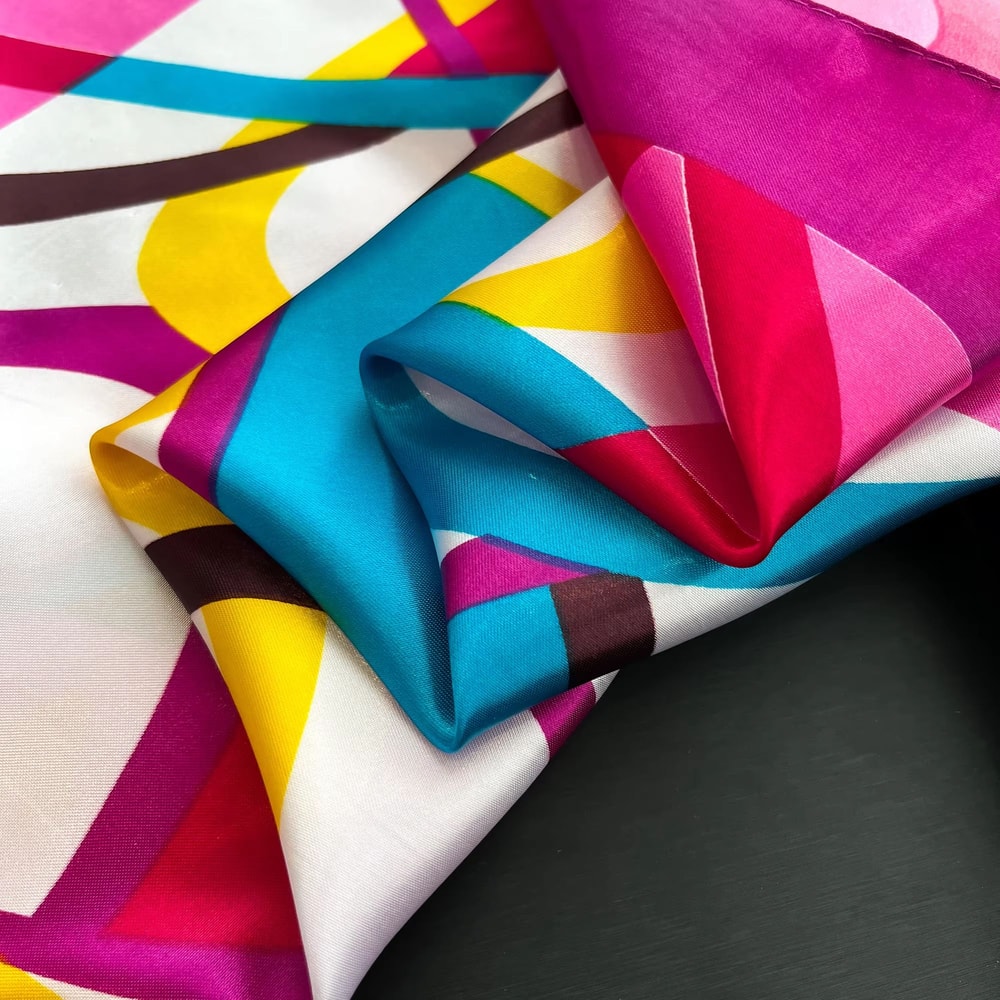 Luxury Square Satin Silk Scarf For Women Hair Hijab Neckerchief 5