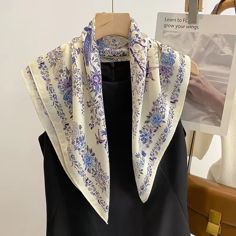 Floral Print Cotton Bandana Square Scarf 2756in For Women Headband Neck Wrap 3