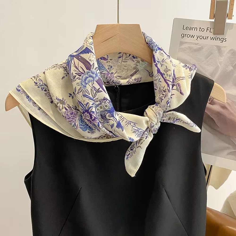 Floral Print Cotton Bandana Square Scarf 2756in For Women Headband Neck Wrap 4