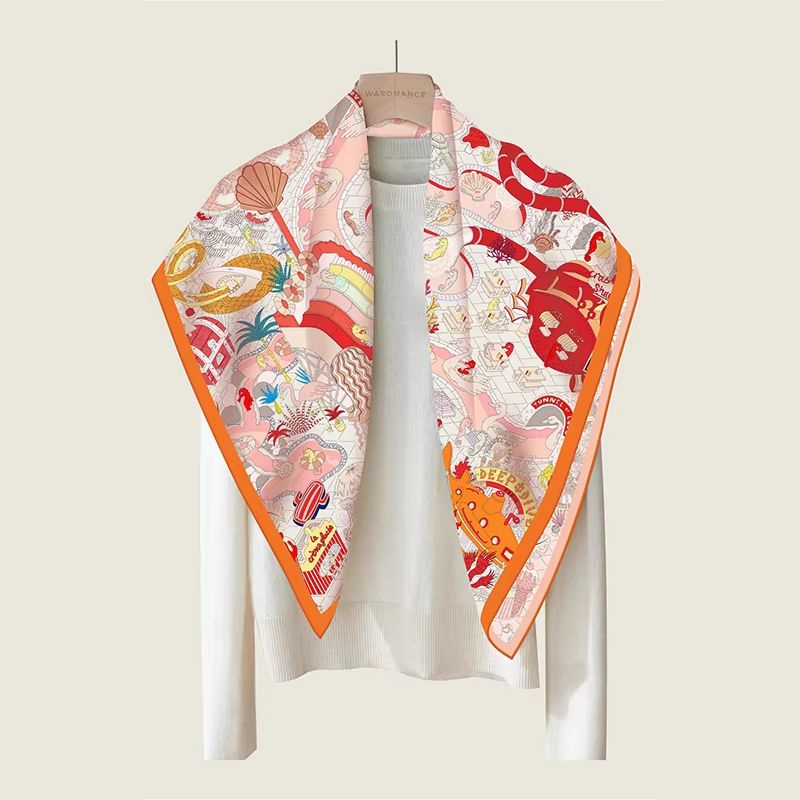 TwoSided Print Headband Scarf 3543x3543in For Women Hijab Neck Wrap Beach Sun Protection Shawl 4