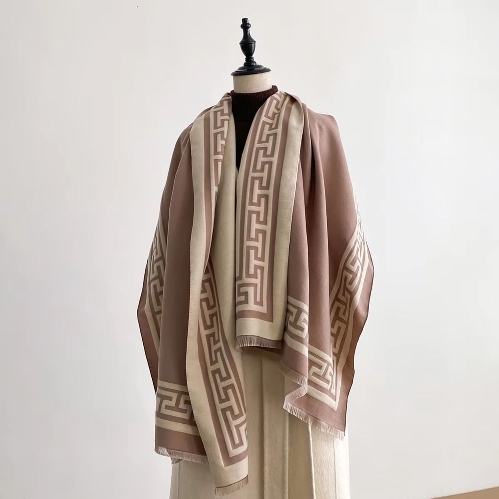 TwoSided Print Pashmina Shawl Soft Warm Winter Blanket Scarf For Women 9