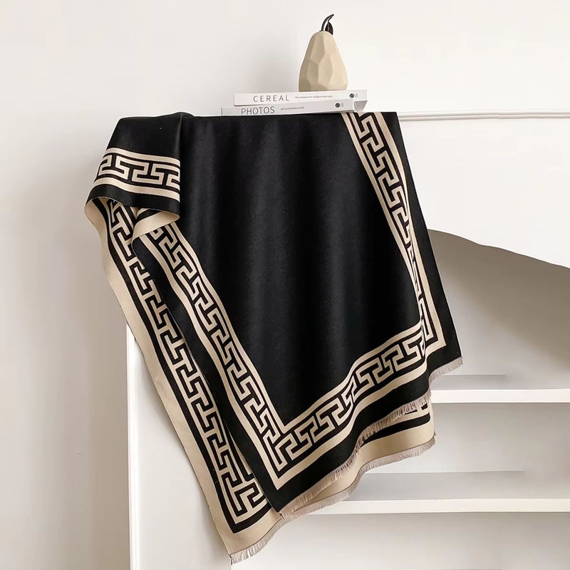 TwoSided Print Pashmina Shawl Soft Warm Winter Blanket Scarf For Women 1