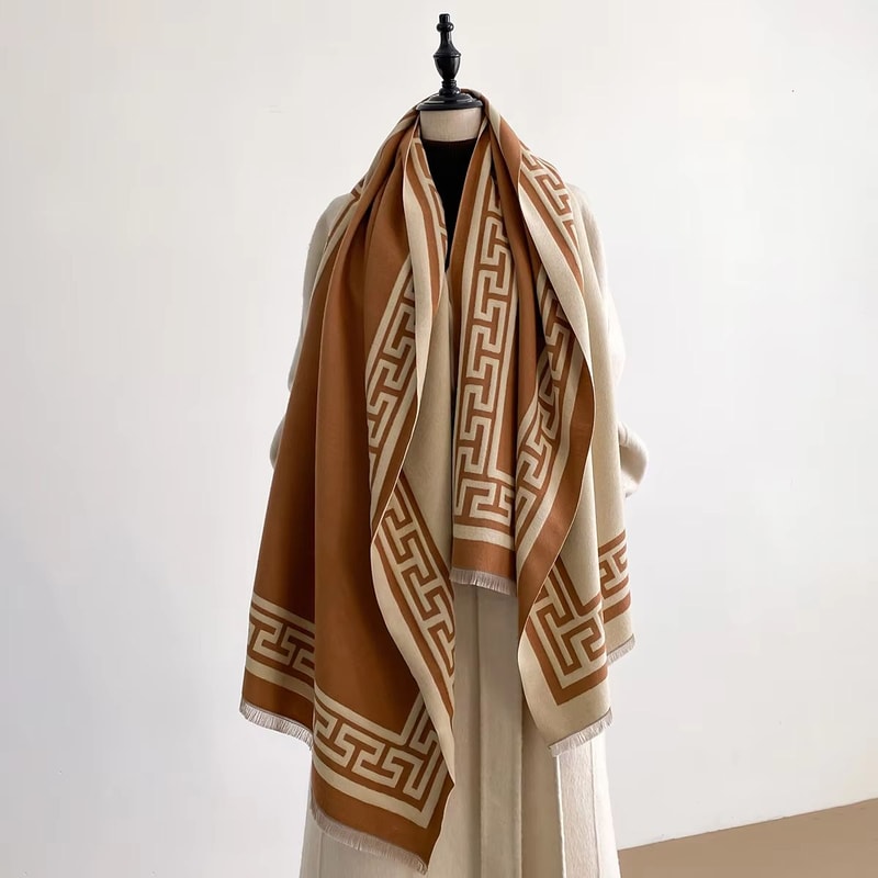 TwoSided Print Pashmina Shawl Soft Warm Winter Blanket Scarf For Women 2