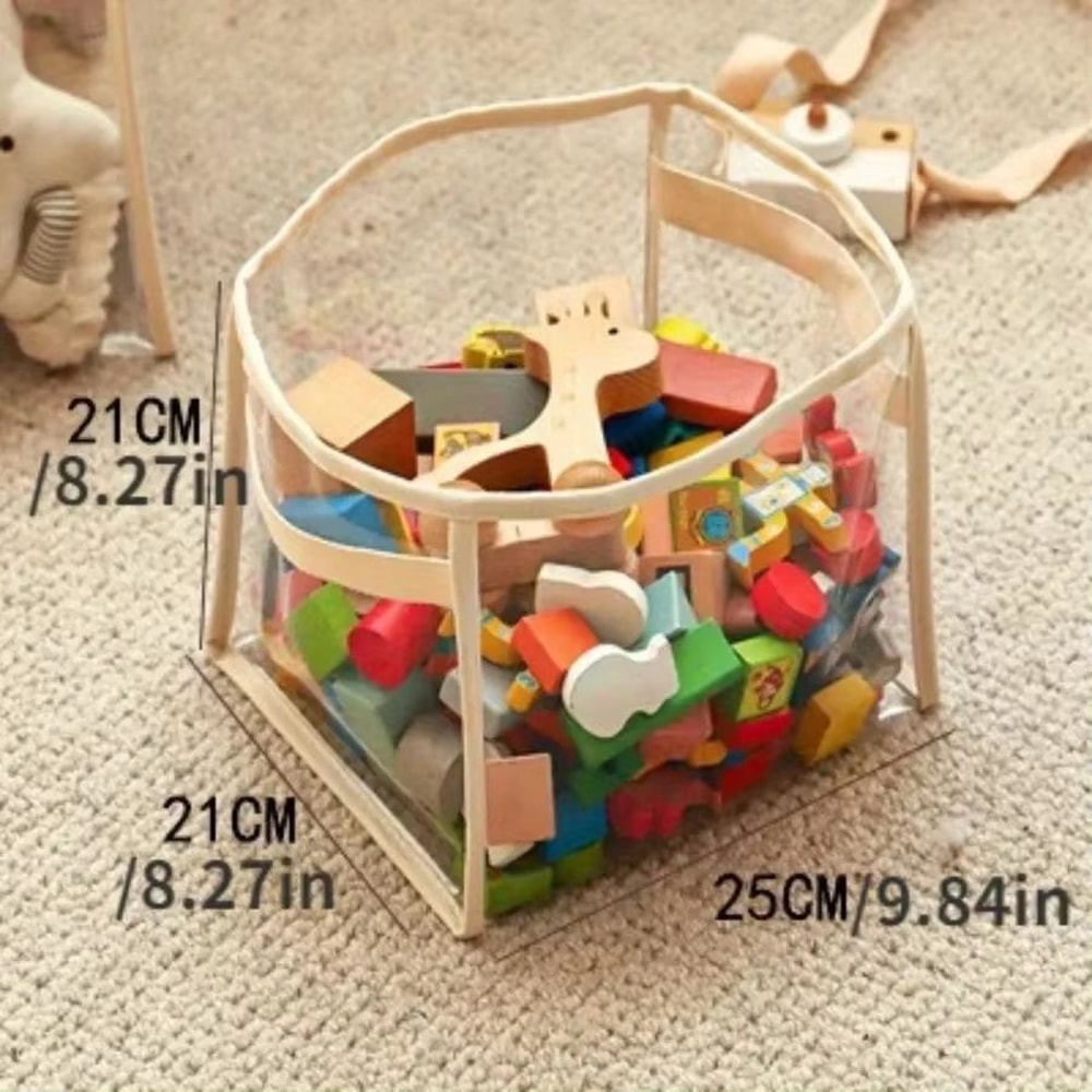 Large Transparent Childrens Toy Storage Basket Extra Capacity Multifunctional Organizer 4