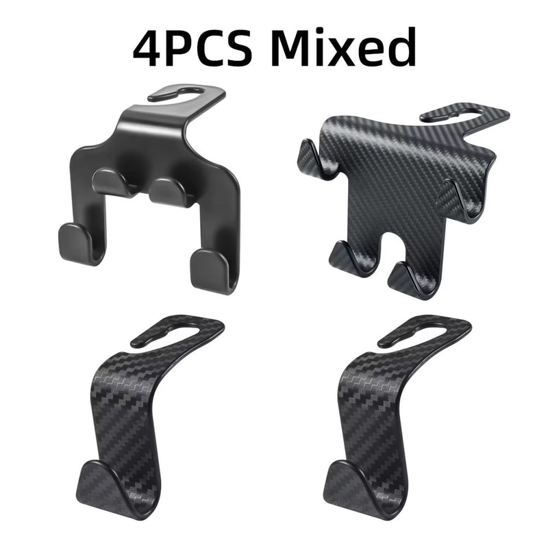 Universal Car Seat Headrest Hooks 4Pack Hanger Storage Organizer For Handbags Coats And More 12