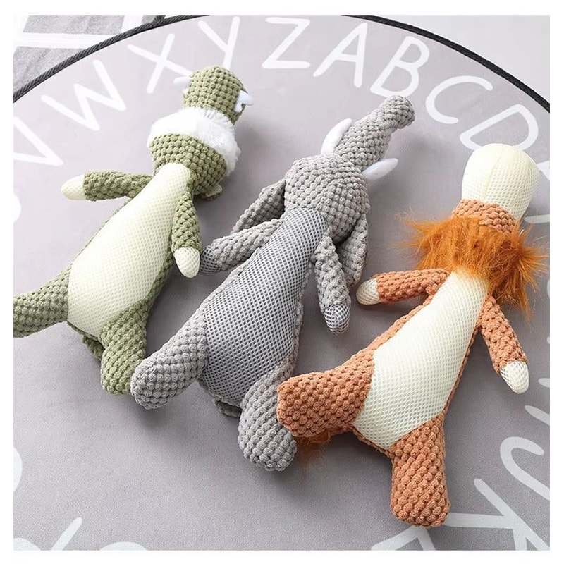 Plush Cartoon Puppy Dog Toy Interactive Chew And Squeak Toy For Small Dogs 3