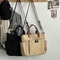 Urban Minimalist Large Capacity Canvas Crossbody Tote Bag For Women Commuting And Student Use 5