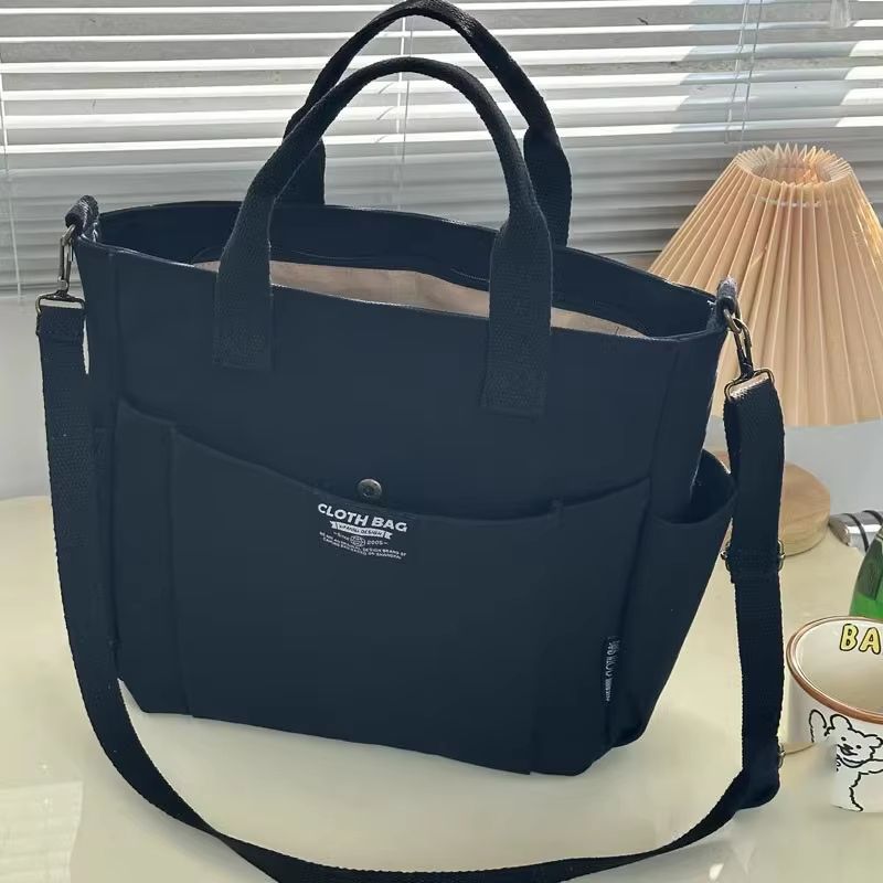 Urban Minimalist Large Capacity Canvas Crossbody Tote Bag For Women Commuting And Student Use 8