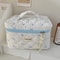Fashion Cherry Quilted Cotton Makeup Bag Portable Cosmetic Tote For Women 9