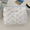 Fashion Cherry Quilted Cotton Makeup Bag Portable Cosmetic Tote For Women 10