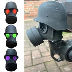3d trailer hitch ball cover with steel helmet and gas mask design rust protection accessory