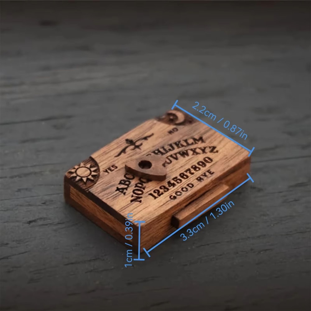 Mini Wooden Ouija Board With Drawer And Planchettes Spirit Board Home Decor 4
