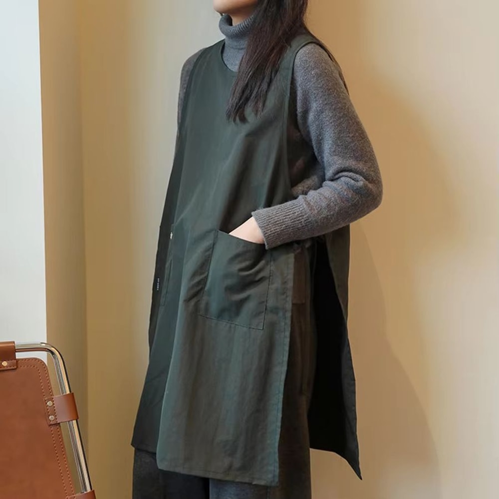 Waterproof Long Kitchen And Work Apron With Pockets For Women Cooking Painting And Beauty 3