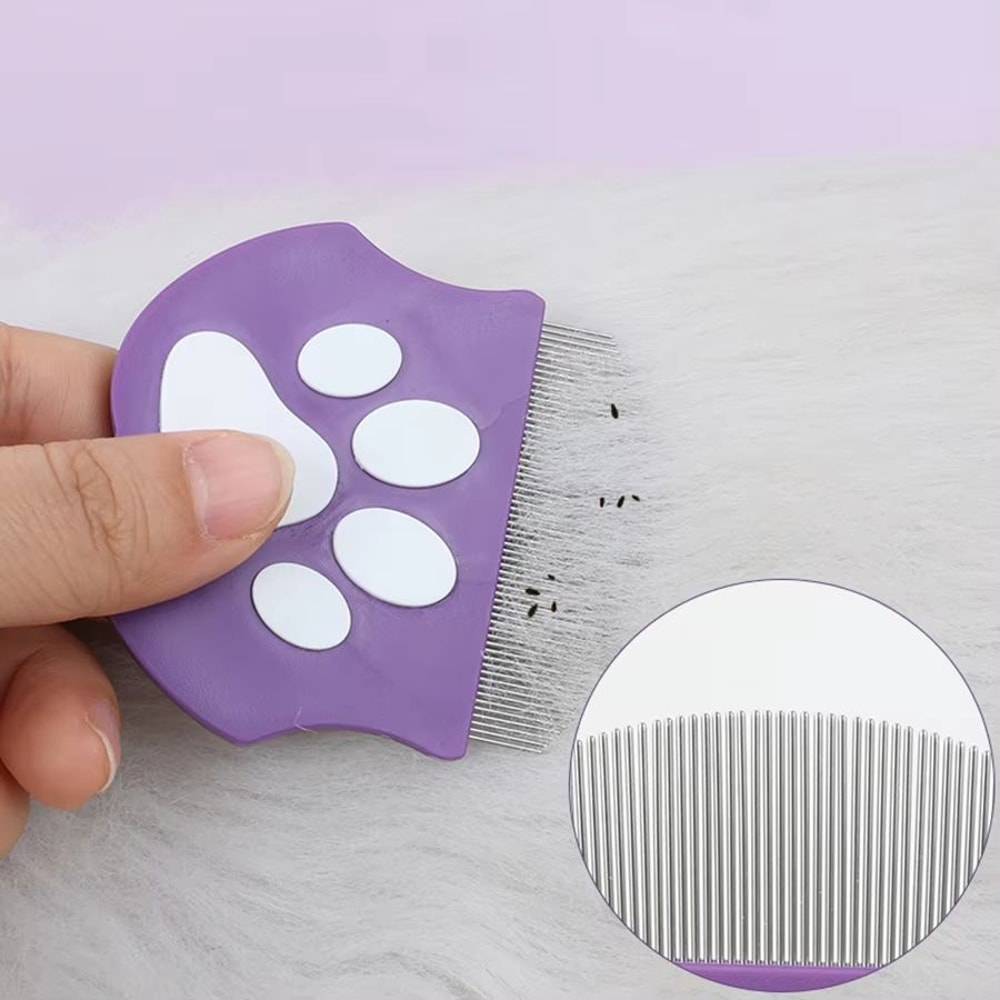 Curved Pet Grooming Comb Flea And Detangling Brush For Cats And Dogs Face And Body Mini Grooming To 1