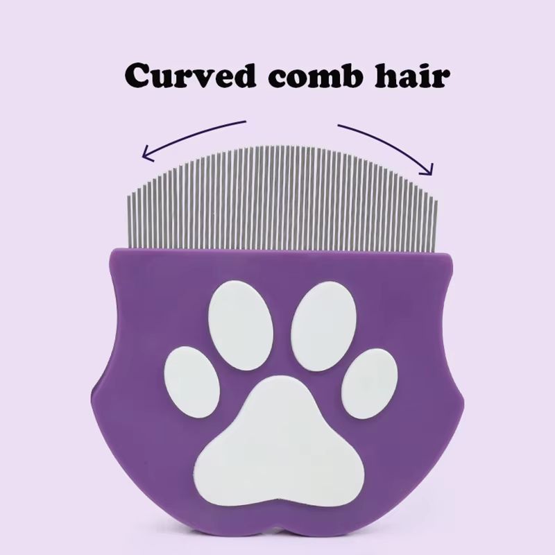 Curved Pet Grooming Comb Flea And Detangling Brush For Cats And Dogs Face And Body Mini Grooming To 4