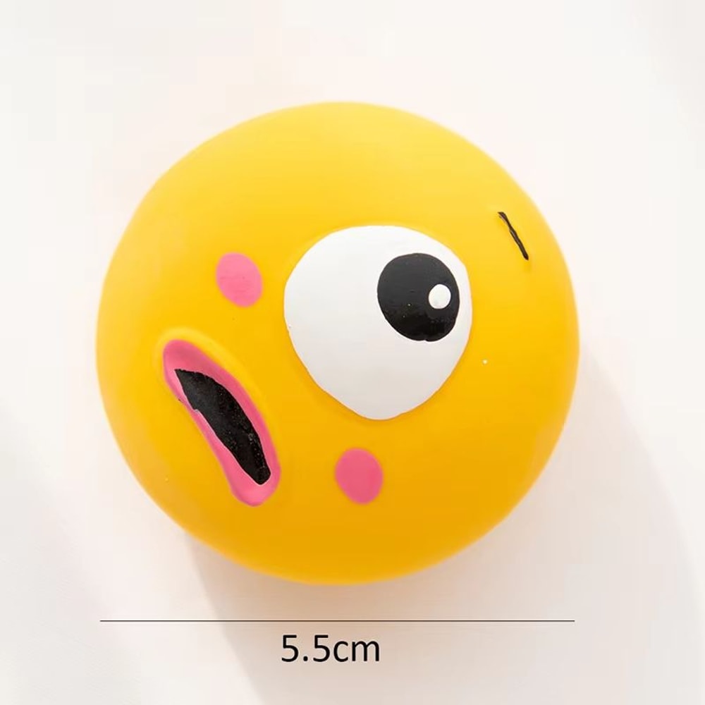 Squeaky Rubber Dog Ball Chew Toy Bite Resistant Tooth Cleaning Interactive Pet Ball 8