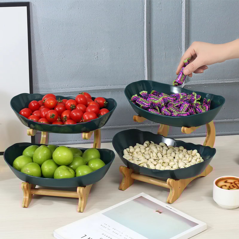 23 Tier Snack Serving Tray Fruit Plate Modern Candy Dish Dessert Stand For Home 3
