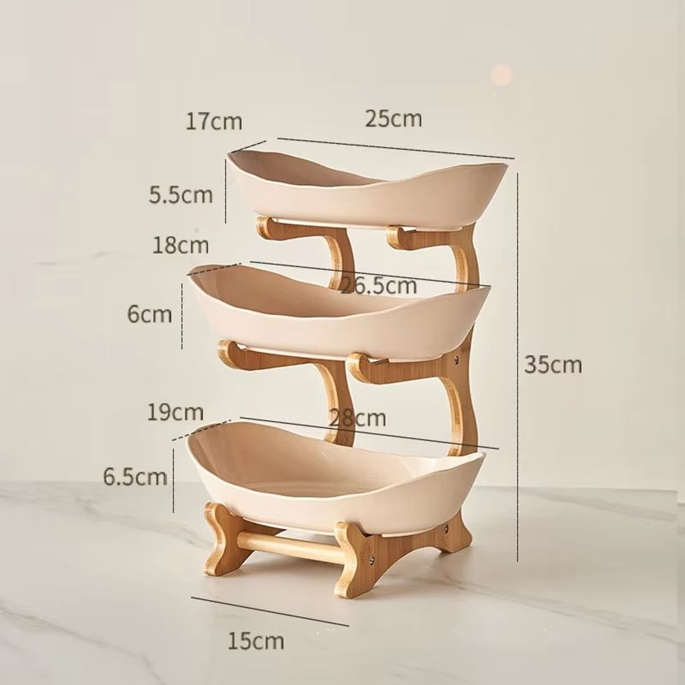 23 Tier Snack Serving Tray Fruit Plate Modern Candy Dish Dessert Stand For Home 9