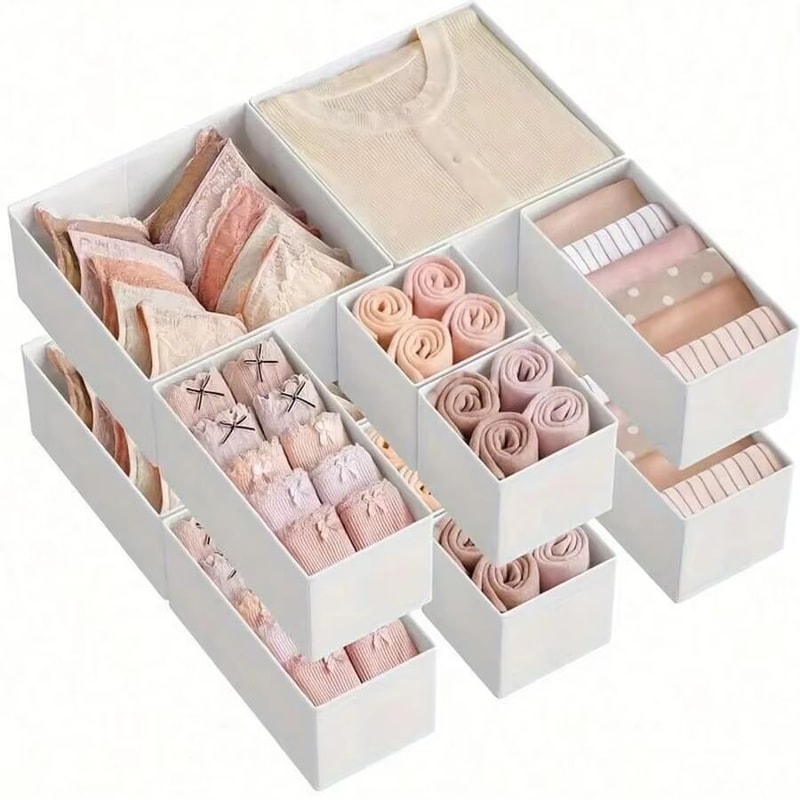 SpaceSaving Foldable Underwear Organizer Set Drawer Closet Storage Boxes 612 Pieces 8