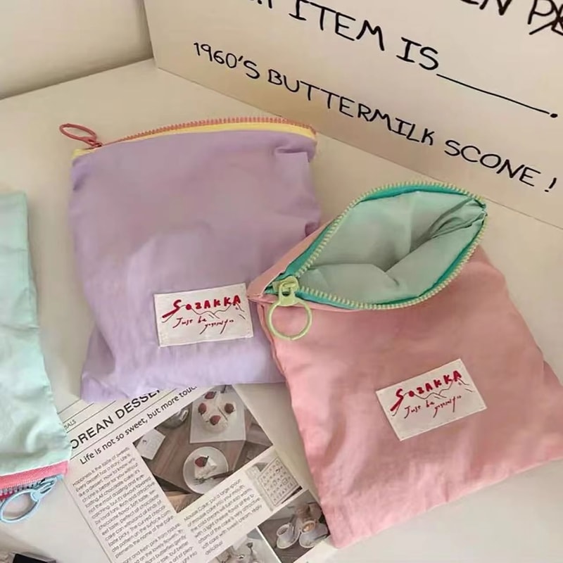 Cute Mini Zipper Makeup Bag Korean Macarone Cosmetic Pouch 4