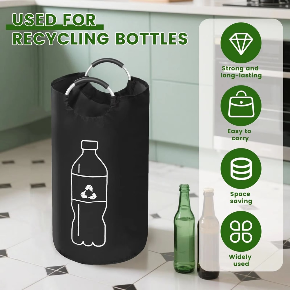 Large Capacity 82Liter Folding Storage Basket For Bottle Waste Collection With Aluminum Handle 2