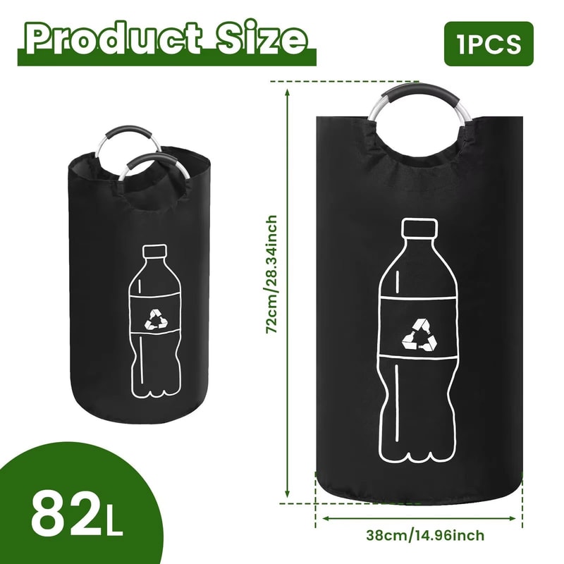 Large Capacity 82Liter Folding Storage Basket For Bottle Waste Collection With Aluminum Handle 6