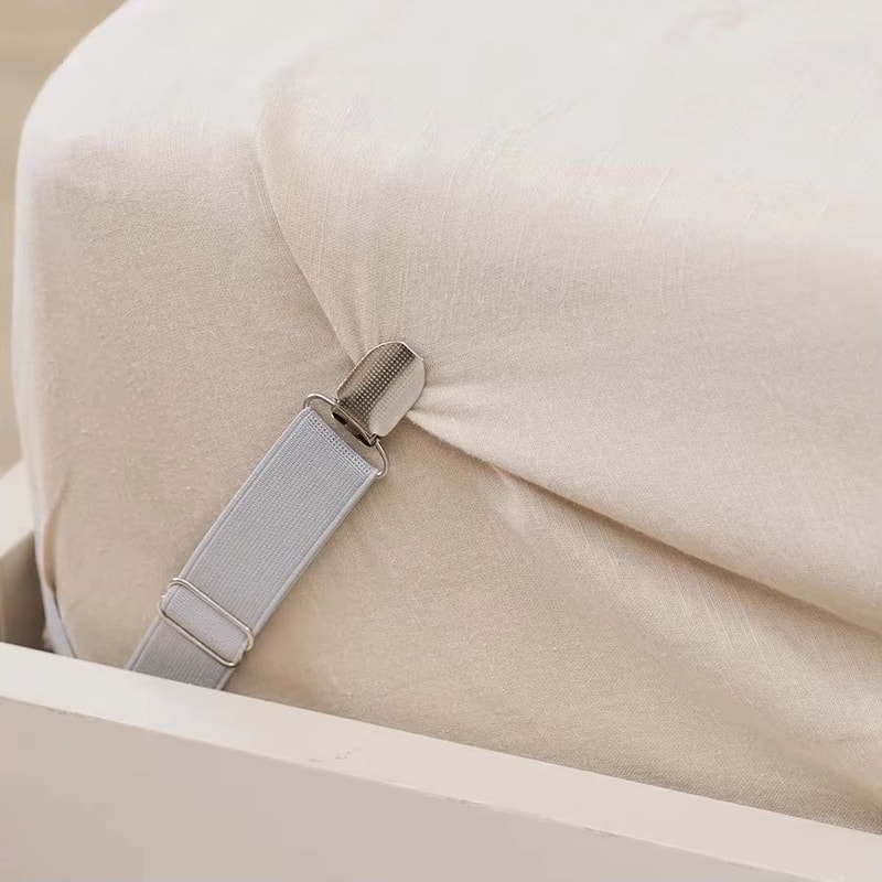 Adjustable Bed Sheet Clips Set Of 4 Elastic Fitted Bedding Fasteners 2