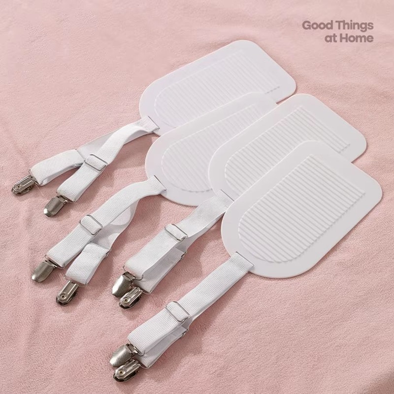 Adjustable Bed Sheet Clips Set Of 4 Elastic Fitted Bedding Fasteners 6
