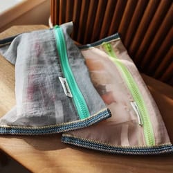 translucent mesh nylon storage bag portable foldable organizer for travel & stationery