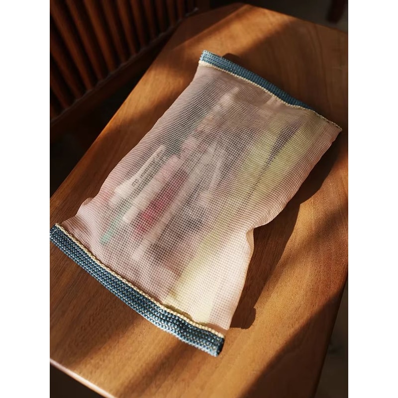 Translucent Mesh Nylon Storage Bag Portable Foldable Organizer For Travel Stationery 3
