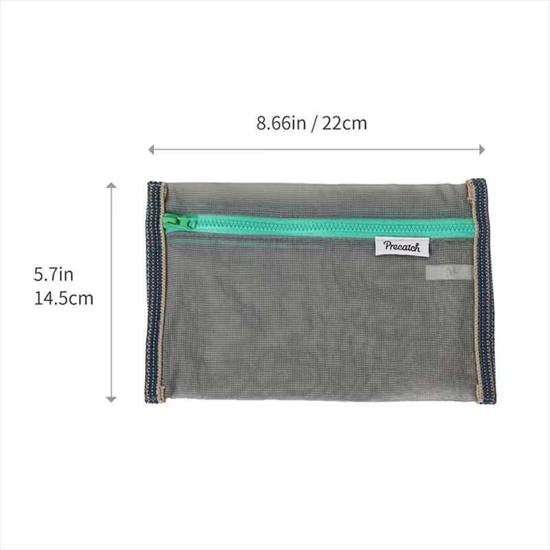 Translucent Mesh Nylon Storage Bag Portable Foldable Organizer For Travel Stationery 5