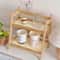 2Layer Bamboo Countertop Organizer Shelf Multipurpose Coffee Cup Storage Holder 2